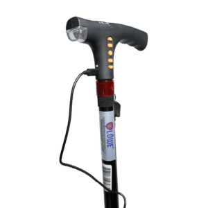 Bastón inteligente base ancha con Linterna, Alarma y Radio - Imagen 1