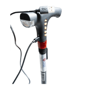 Bastón inteligente base ancha con Linterna, Alarma y Radio - Imagen 3