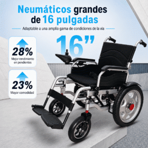 Silla de Ruedas Eléctrica Reposa Brazos y Pies Abatibles - Imagen 2